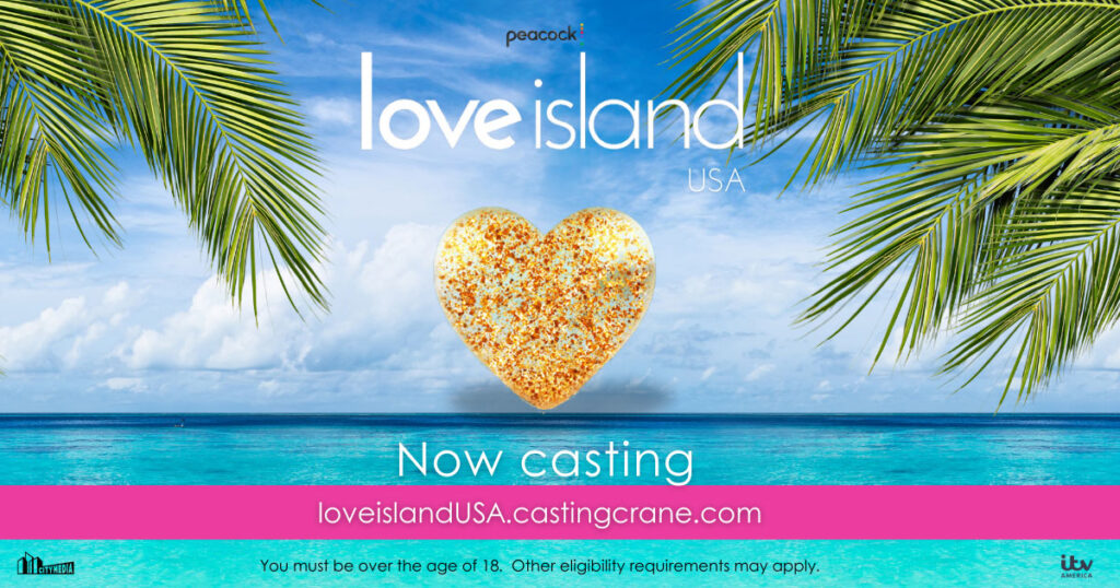 Apply Now for Love Island USA Season 7 - City Media Entertainment is the official audition / casing company for season seven of love island usa.