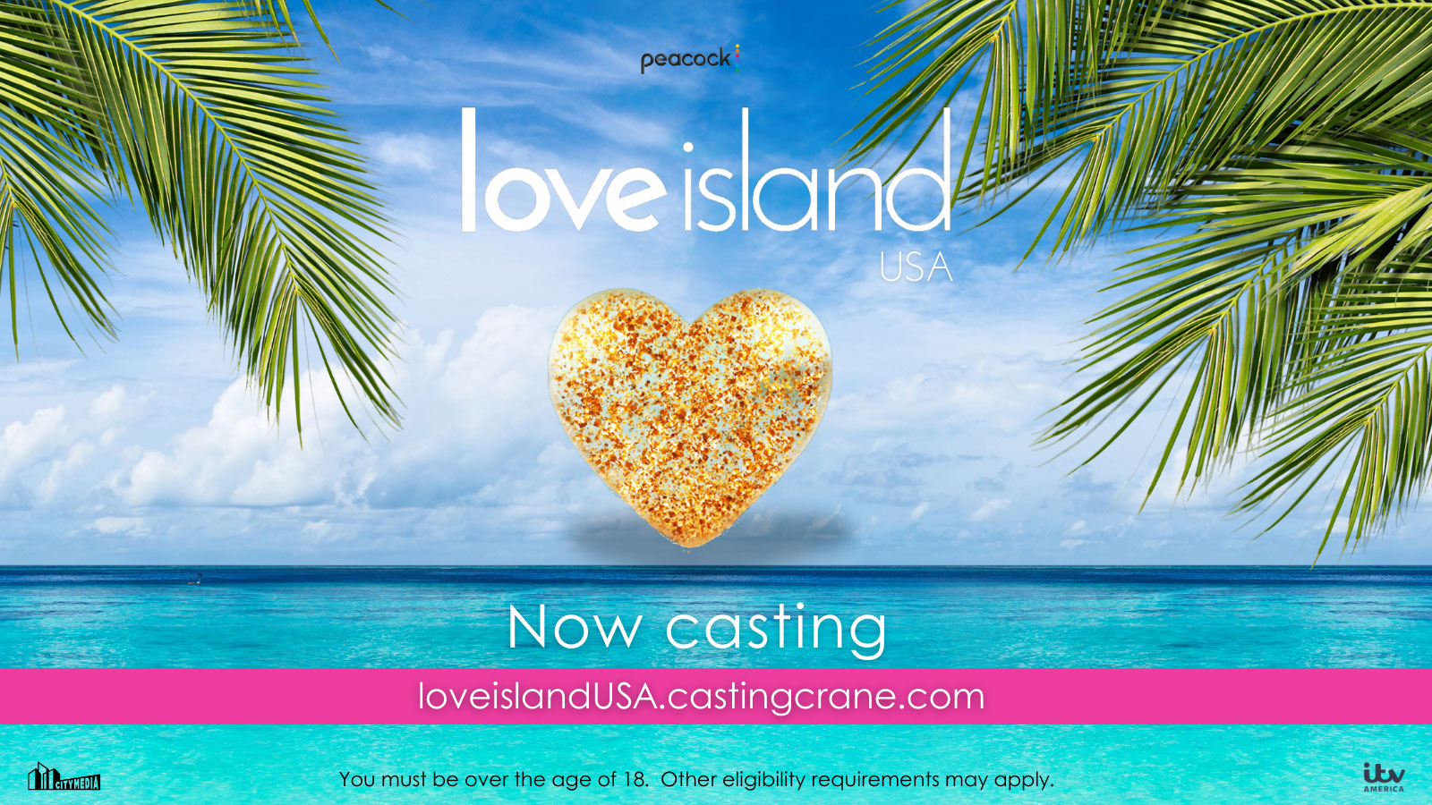 Apply Now for Love Island USA Season 7 - City Media Entertainment is the official audition / casing company for season seven of love island usa.